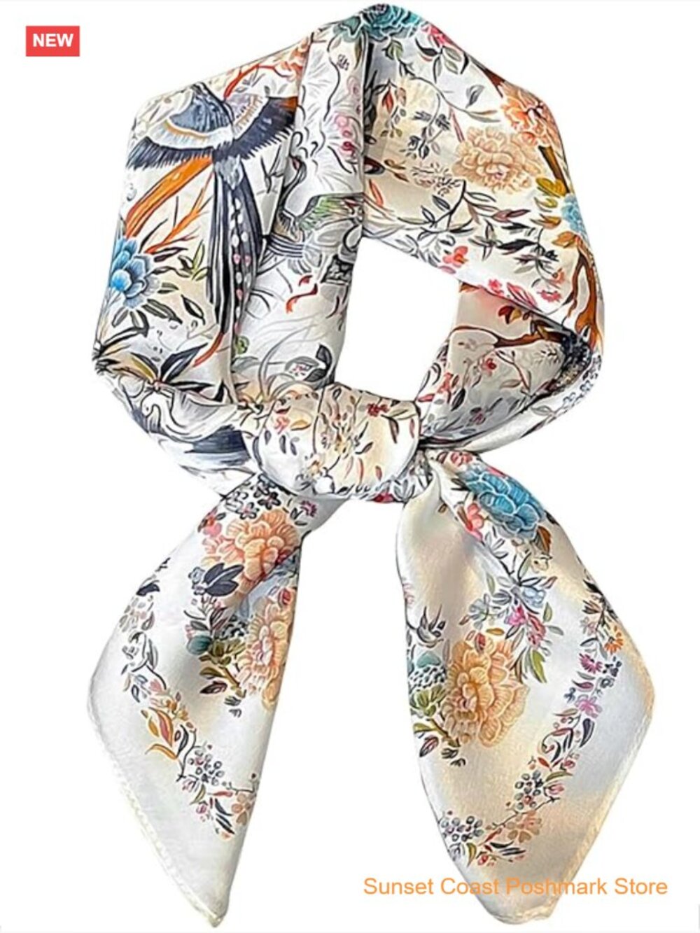 100% Real Mulberry Silk Square Neckerchief Wrap for Women Hair Scarf